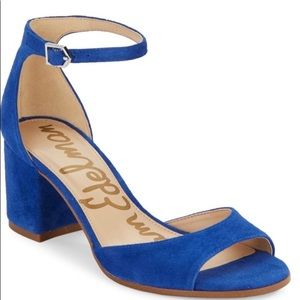 Royal blue Sam Eldeman suede Susie sandals